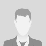 Person gray photo placeholder man in a costume on gray background